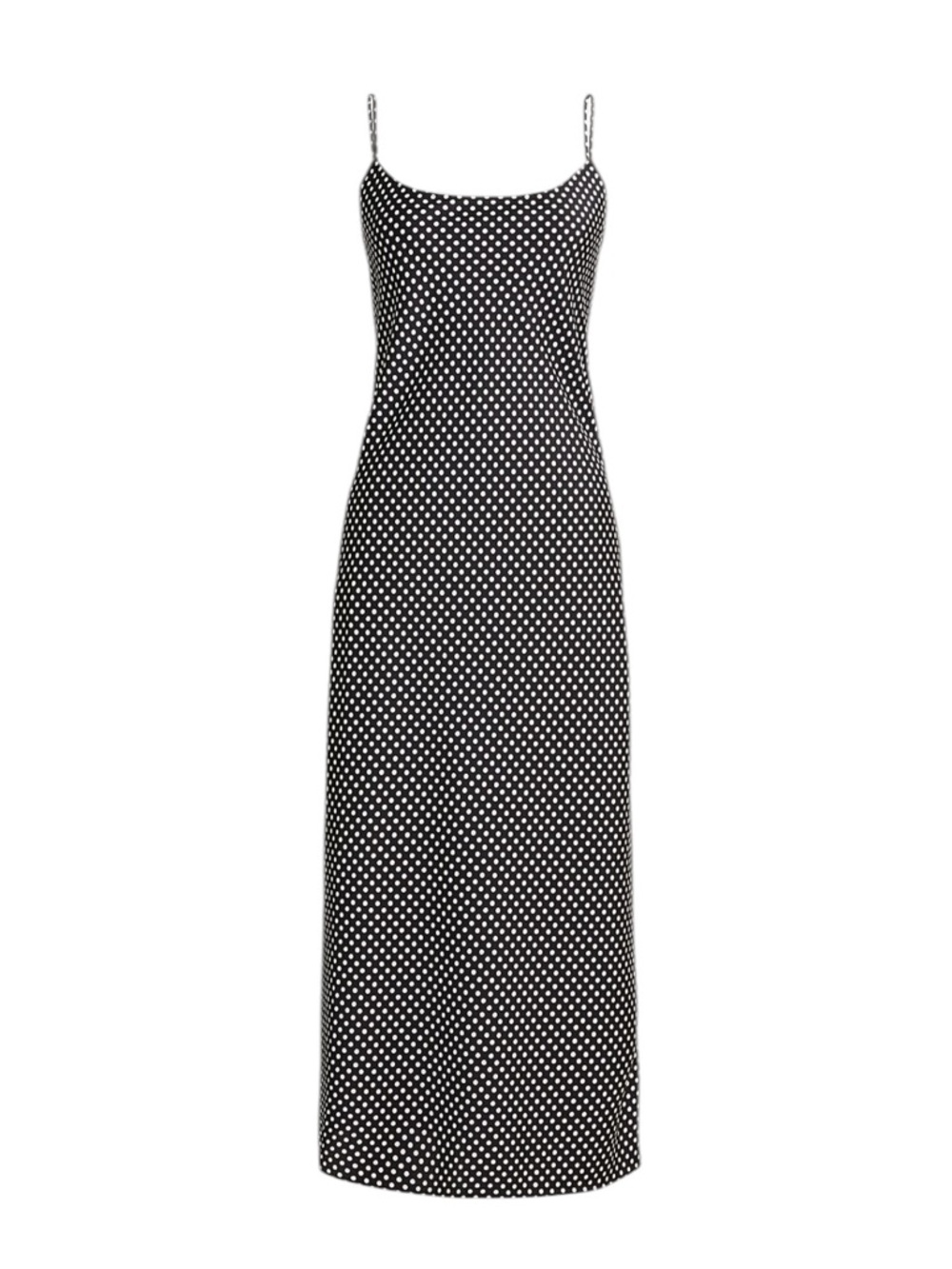 J. Crew Gwyneth Luster Charmeuse Slip Dress in Tiny Dot Print Size 4 Black White